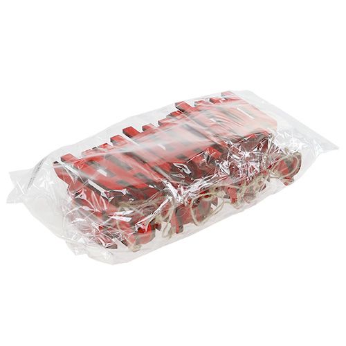 Floristik24 Medinės rogės pakabinimui raudonos 15cm 6vnt