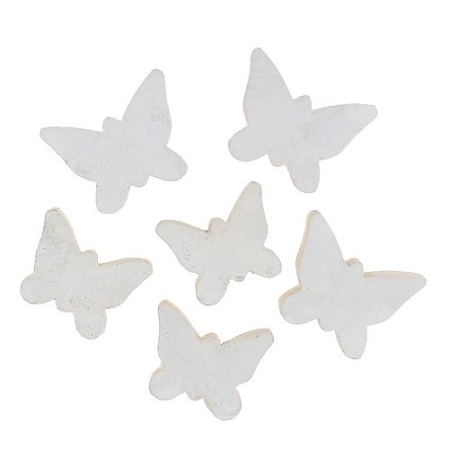 daiktų Medinis drugelis baltas 2,8 cm - 3,3 cm 28 vnt