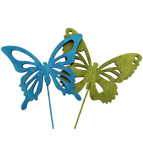 daiktų Medinis drugelis su įvairių spalvų viela. 8cmx6cm L28cm 18 vnt