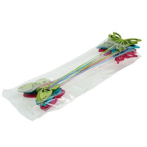 daiktų Medinis drugelis su įvairių spalvų viela. 8cmx6cm L28cm 18 vnt