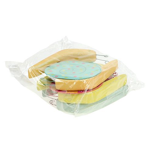 Floristik24 Medinė sraigė 10,5 x 9cm spalvota 6vnt