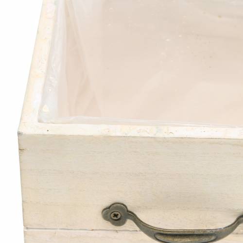 Floristik24 Sodinamosios medinės stalčiaus kremas 15×15cm/12×12cm rinkinys po 2 vnt