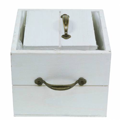daiktų Sėjamosios medinis stalčius baltas 15x15/12x12cm rinkinys iš 2 vnt