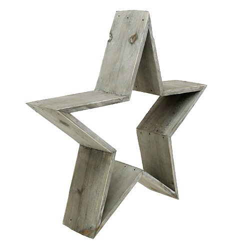 Floristik24 Medinis žvaigždučių rinkinys iš 4 stovinčių pilkų 29cm - 61cm