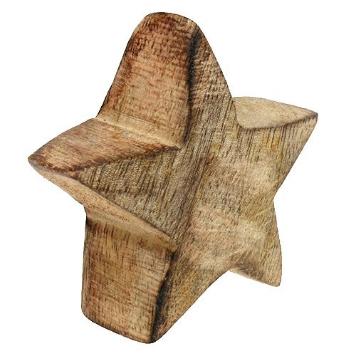 Floristik24 Medinė žvaigždutė gamta 5cm - 6cm dėžutėje 12vnt