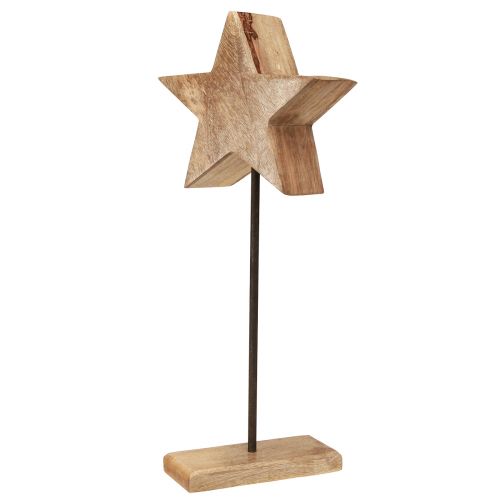 daiktų Medinė žvaigždė natūrali su strypo pagrindo žvaigždės apdaila 20x9,5x50cm
