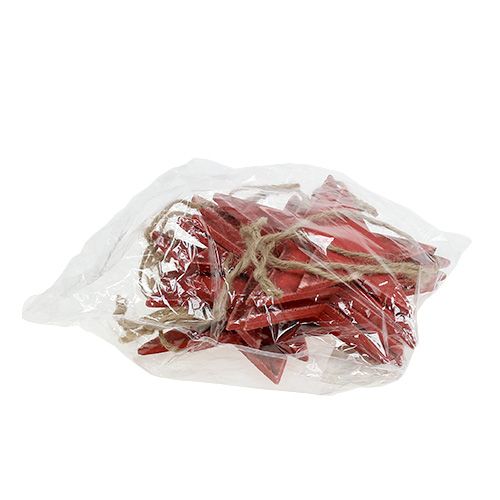 daiktų Medinės žvaigždės pakabinimui 9/13cm raudona 12 vnt