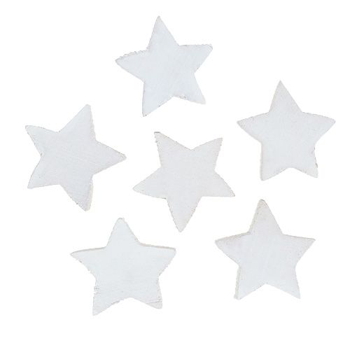 Floristik24 Medinės žvaigždės 5cm baltos 16vnt