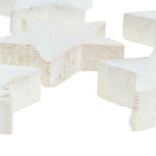 Floristik24 Medinės žvaigždės 5cm baltos 16 vnt