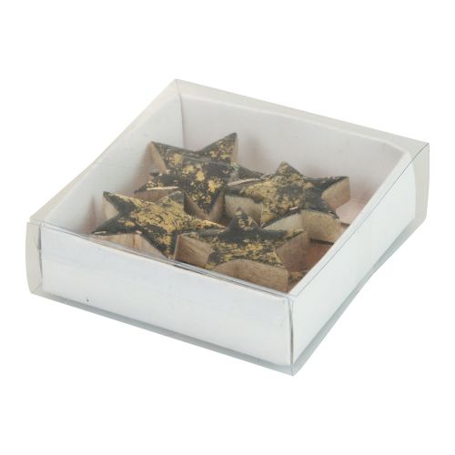 daiktų Medinės žvaigždės Kalėdų juodo aukso blizgesys Ø5cm 8 vnt