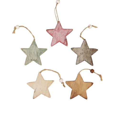 daiktų Medinės žvaigždės dekoratyvinės žvaigždės kabinti vintažinę dekoraciją Ø6,5cm 10vnt
