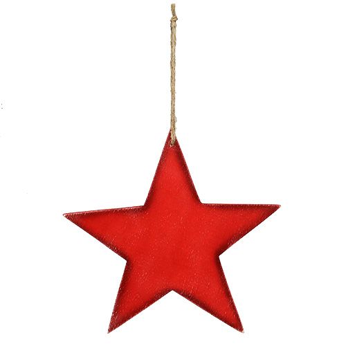 Floristik24 Medinės žvaigždės pakabinti 30cm raudonos 3vnt