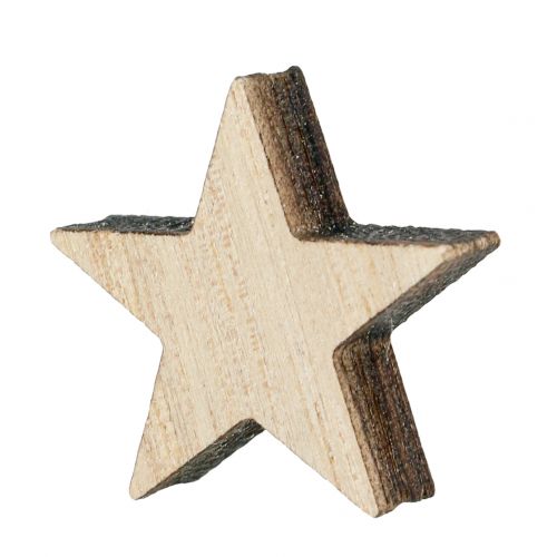 Floristik24 Kalėdinės medinės žvaigždės mix natural 2.5cm - 7.5cm 40vnt