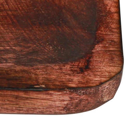 daiktų Medinis padėklas dekoratyvinis padėklas stačiakampis tamsiai rudos spalvos glazūruotas 30×25cm