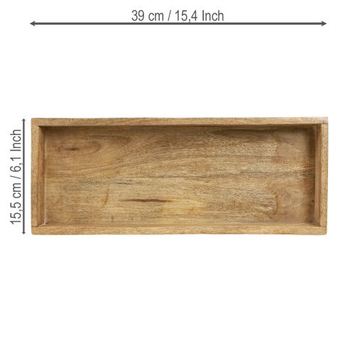 daiktų Medinis padėklas stačiakampis dekoratyvinis padėklas medis 39×15,5×4cm 2vnt