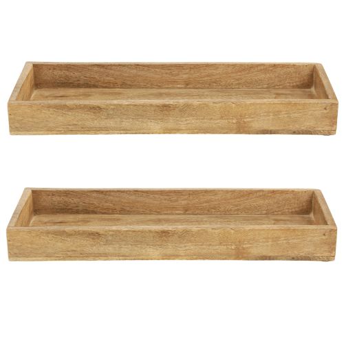 daiktų Medinis padėklas stačiakampis dekoratyvinis padėklas medis 39×15,5×4cm 2vnt