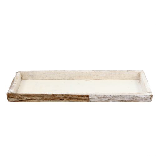 daiktų Medinis padėklas su žieve natūraliai balintas 59×20cm 2vnt