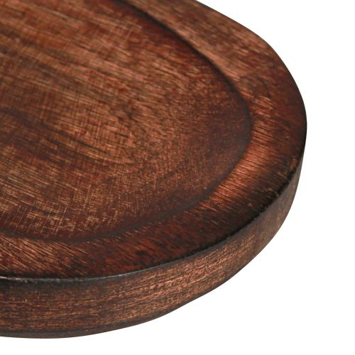 daiktų Ovalus medinis padėklas tamsiai rudai glazūruotas dekoratyvinis padėklas 40×12cm