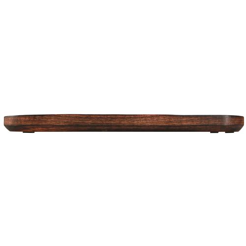 daiktų Ovalus medinis padėklas tamsiai rudai glazūruotas dekoratyvinis padėklas 40×12cm