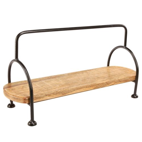Floristik24 Medinis padėklas ovalus pailgas dekoratyvinis padėklas su rankena 49×18×26cm