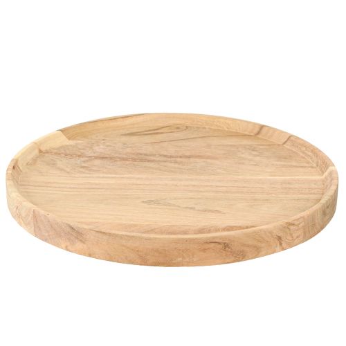 Floristik24 Apvalus medinis padėklas iš natūralios akacijos medienos Ø30cm H2,5cm