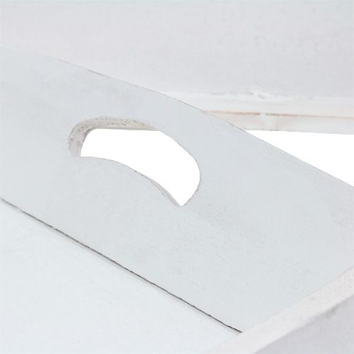 Floristik24 Medinis padėklas 2 rinkiniai 42x28 / 35,5x24cm balta