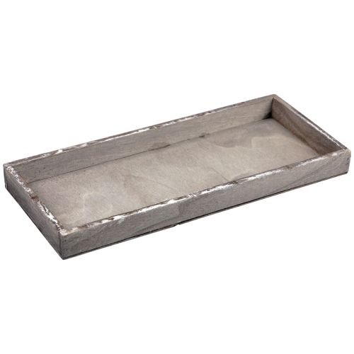 Medinis padėklas vintažinis kvadratinis dekoratyvinis medinis pilkas 35×15×3cm