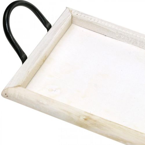 Floristik24 Padėklas dekoravimui, augalų padėklas su rankenomis, medinis žvakių padėklas baltai skalbtas L50cm