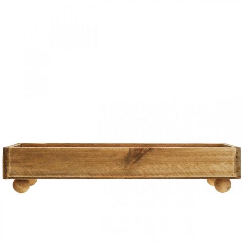 Floristik24 Medinis padėklas Stačiakampis dekoratyvinis padėklas su kojelėmis 34×14×7cm