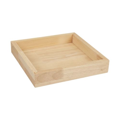 daiktų Medinis padėklas dekoratyvinis padėklas medinis kvadratinis natūralus 20×20×3,5 cm
