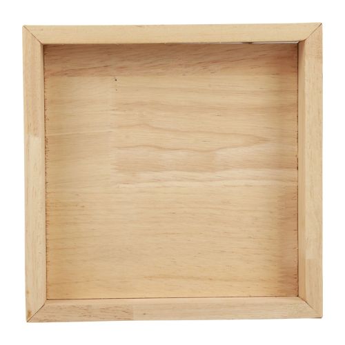 Floristik24 Medinis padėklas dekoratyvinis padėklas medinis kvadratinis natūralus 25×25×3,5 cm