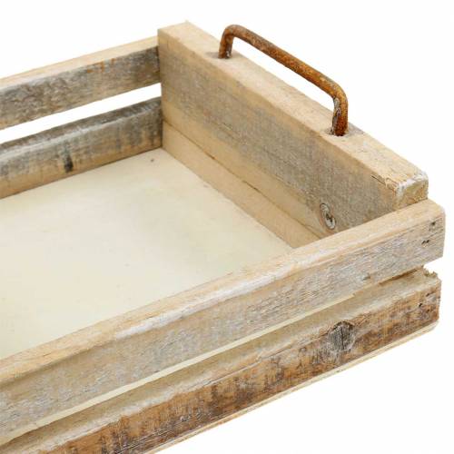 Floristik24 Medinis padėklas su rankenomis kvadratas 30×30/24×24/18×18cm rinkinys po 3