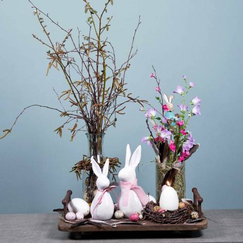 Floristik24 Medinis padėklas su metalinėmis rankenomis rudos spalvos 45cm x 27,5cm H11cm