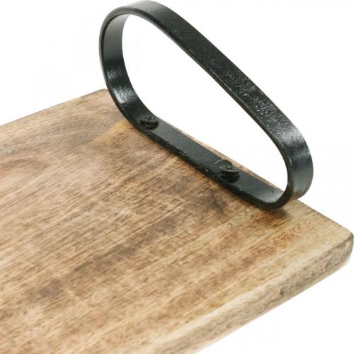 daiktų Medinis padėklas, dekoratyvinis padėklas su metalinėmis rankenomis, stalo apdaila L44cm