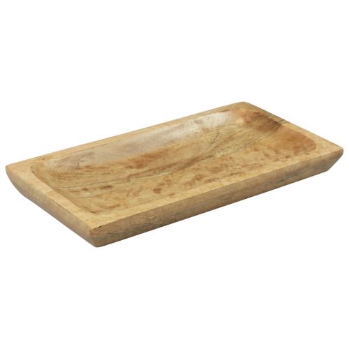 Medinis padėklas stačiakampio formos natūralaus mango medžio 25x13x2,5cm