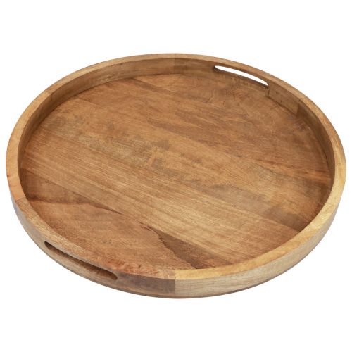 Floristik24 Medinis padėklas apvalus serviravimo padėklas natūralaus mango medžio Ø48cm H4cm