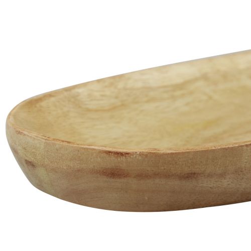 daiktų Medinis padėklas ovalus natūralaus mango medžio 28×12×2,5 cm