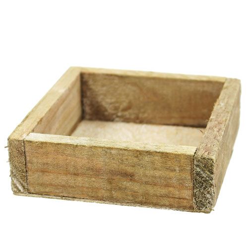 Medinis padėklas 14cm x 14cm x 3cm išskalbtas