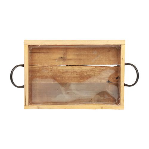 daiktų Medinis padėklas su rankenomis dekoratyvinis padėklas natūralios juodos spalvos 35×22,5cm