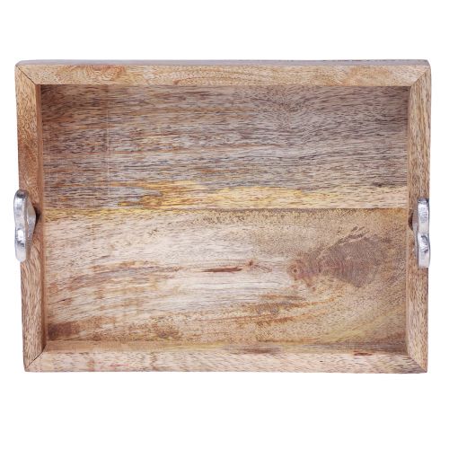 Floristik24 Medinis padėklas su rankenomis Padėklas su širdelėmis natūralios 26×20×7,5cm