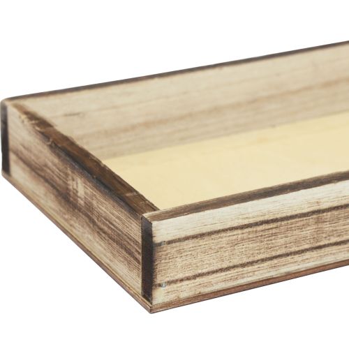 Floristik24 Medinis padėklas liepsna dekoratyvinis padėklas stalo apdaila kaimiškas 20×10×3cm
