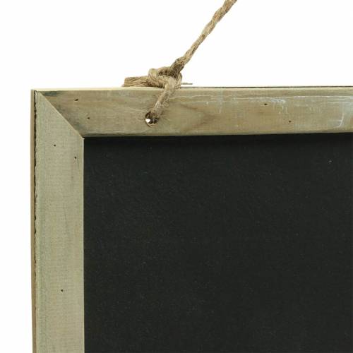 daiktų Šiferio lenta su medine briauna pakabinimui natūrali 30x15cm 5 vnt