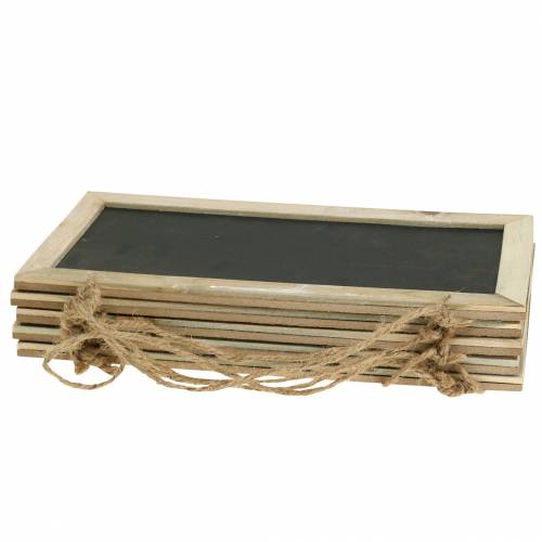 daiktų Šiferio lenta su medine briauna pakabinimui natūrali 30x15cm 5 vnt