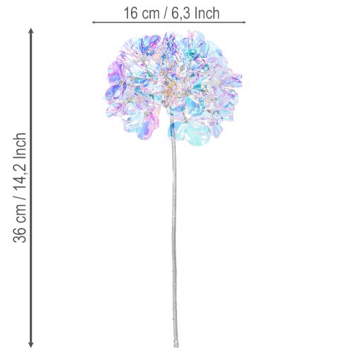 Dirbtinės hortenzijos žydinčios šakelės vaivorykštinėmis spalvomis, 36 cm, 2 vnt. | Floristik24.lt