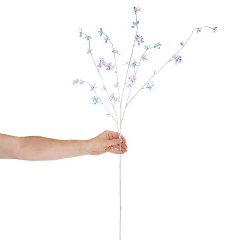 Dirbtinė gležna žydinti šakelė su vaivorykštiniais žiedais, 98 cm | Floristik24.lt