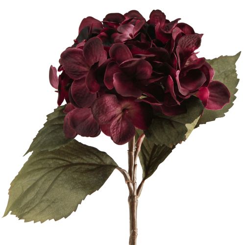 Dirbtinės hortenzijos gėlės Bordo spalvos 52 cm