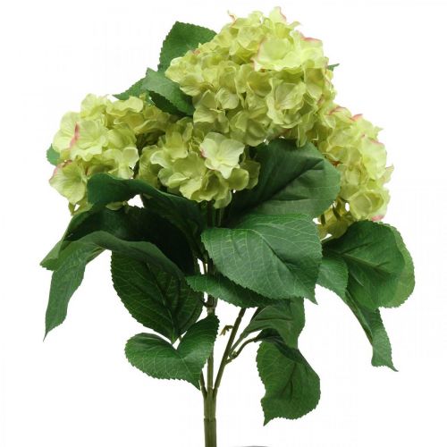 Hortenzija dirbtinė žalia dirbtinių gėlių puokštė 5 gėlės 42cm