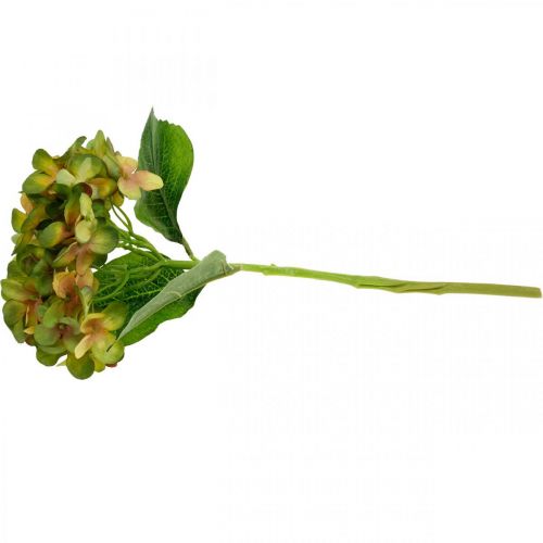 Floristik24 Hortenzija dirbtinė žalia, geltona dirbtinė gėlė H35cm