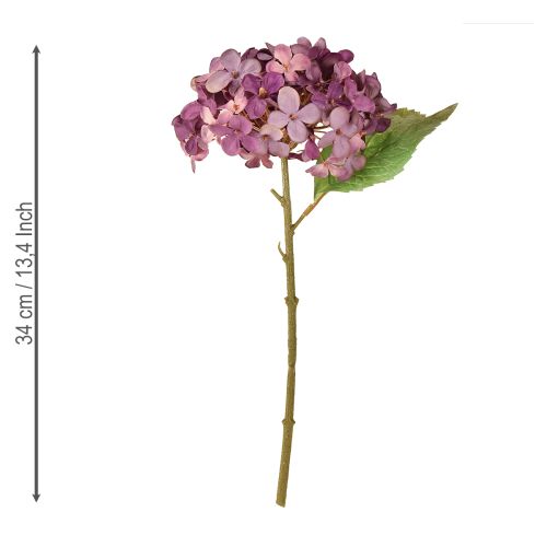 daiktų Dirbtinės hortenzijos, violetinės, dirbtinės gėlės, hortenzijos, 34 cm, 2 vnt.