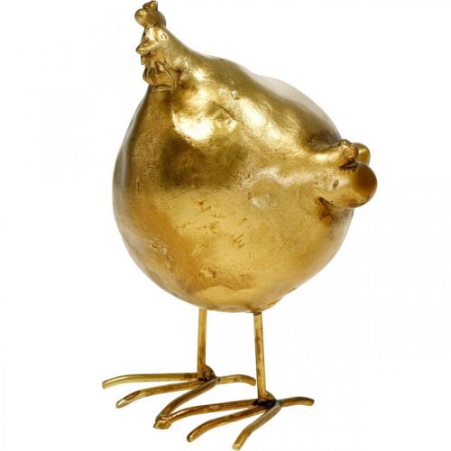 daiktų Deco vištienos Velykų dekoravimo figūrėlė auksinė apvali, A10 cm 2vnt